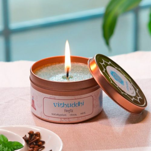 Vishuddhi Throat Chakra Candle Lit