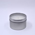 6 oz Silver tin with clear lid