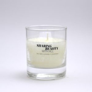 Clear Tumbler Candle with clear sticker