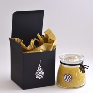 Conical glass jar candle with Black foldable Box