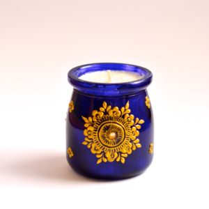 Handmade henna paint decorative candle