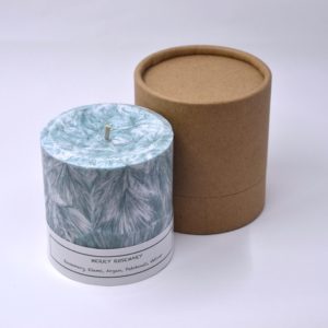 Pillar candle with Round tube box