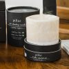Hand-poured Pint of Mint pillar candle made with palm wax and natural essential oils with its box.