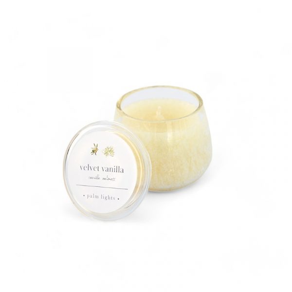 velvet vanilla small glass jar candle