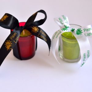 Votive candles in glass holders