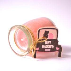 Wedding slender neck candle with tag small