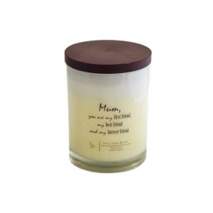 Mum White candle with lid