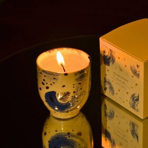 Stoneware Candle single Lit