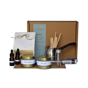 Candle making kit contents with box