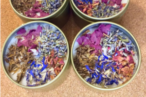 Dried herb candle