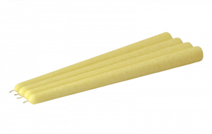 Lemon yellow taper candle bundle of 4