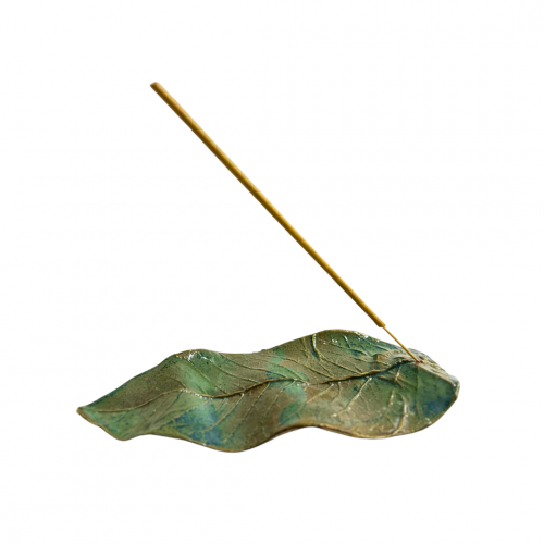 Ceramic leaf incense holder