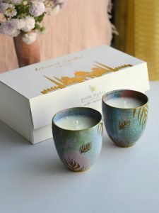 Stoneware Ceramic candle set