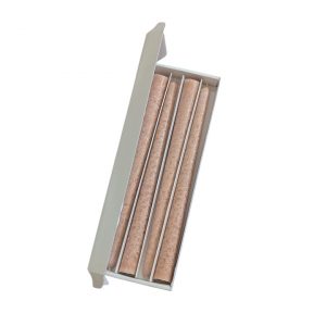 Brown taper candles in Secret Cedarwood fragrance