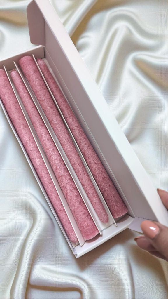 Palm Lights red taper candles set elegant long dinner candles décor