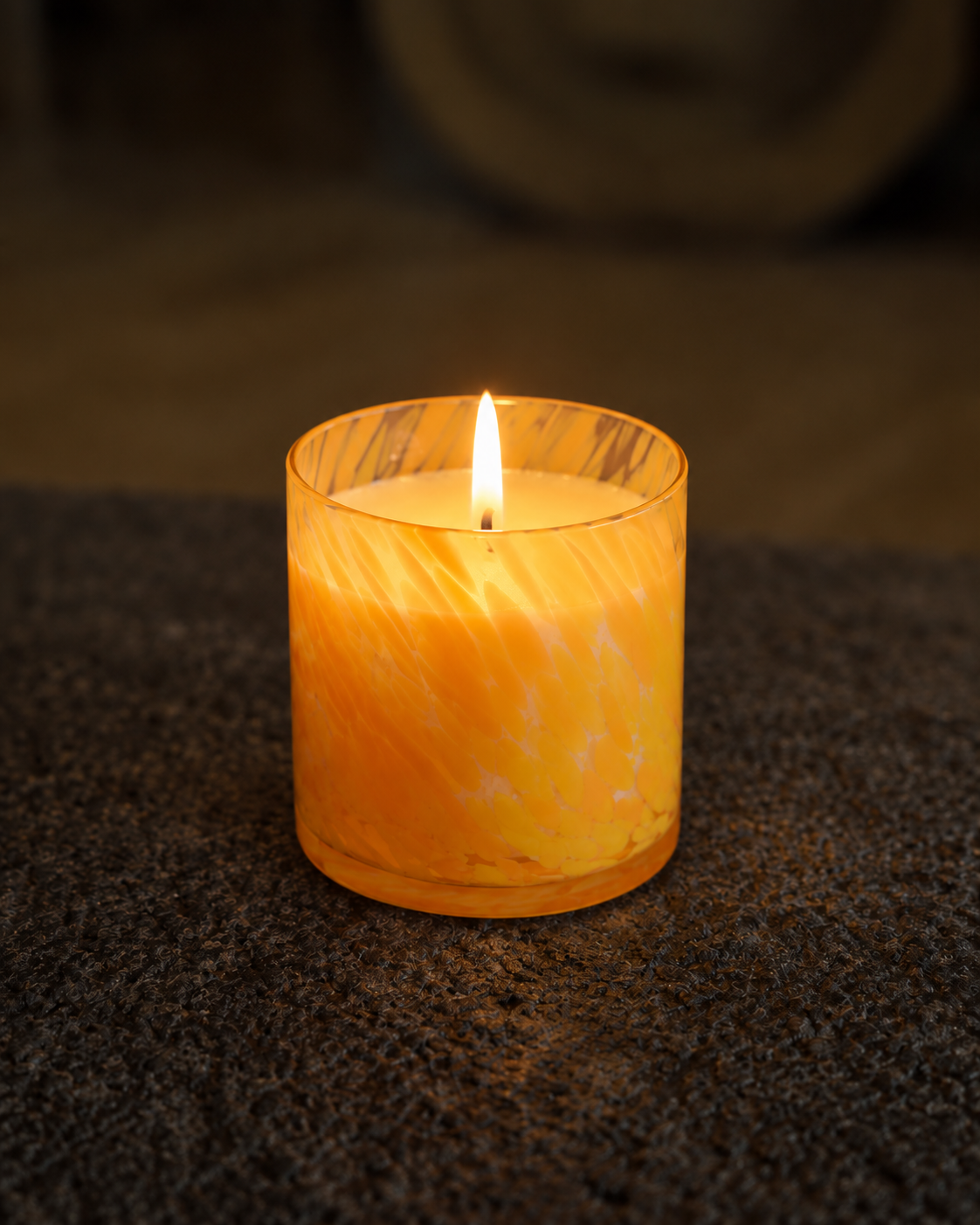 Kapha-Pitta dosha candle in amber glass jar, Palm Lights Ayurveda collection